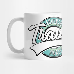 Travel Adventure Awaits vintage logo Mug